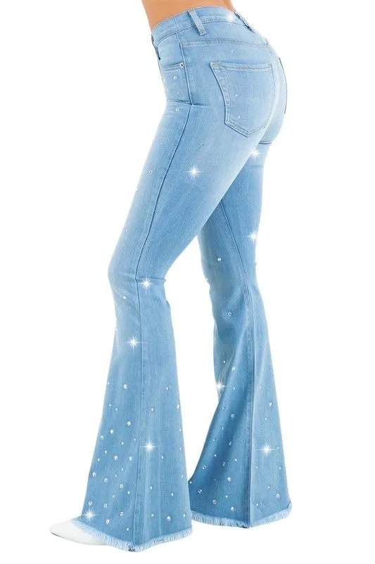 Vegas Glam Bell Bottom Light Wash - Inseam 32