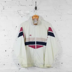 Vintage Adidas Tracksuit Top - White - L