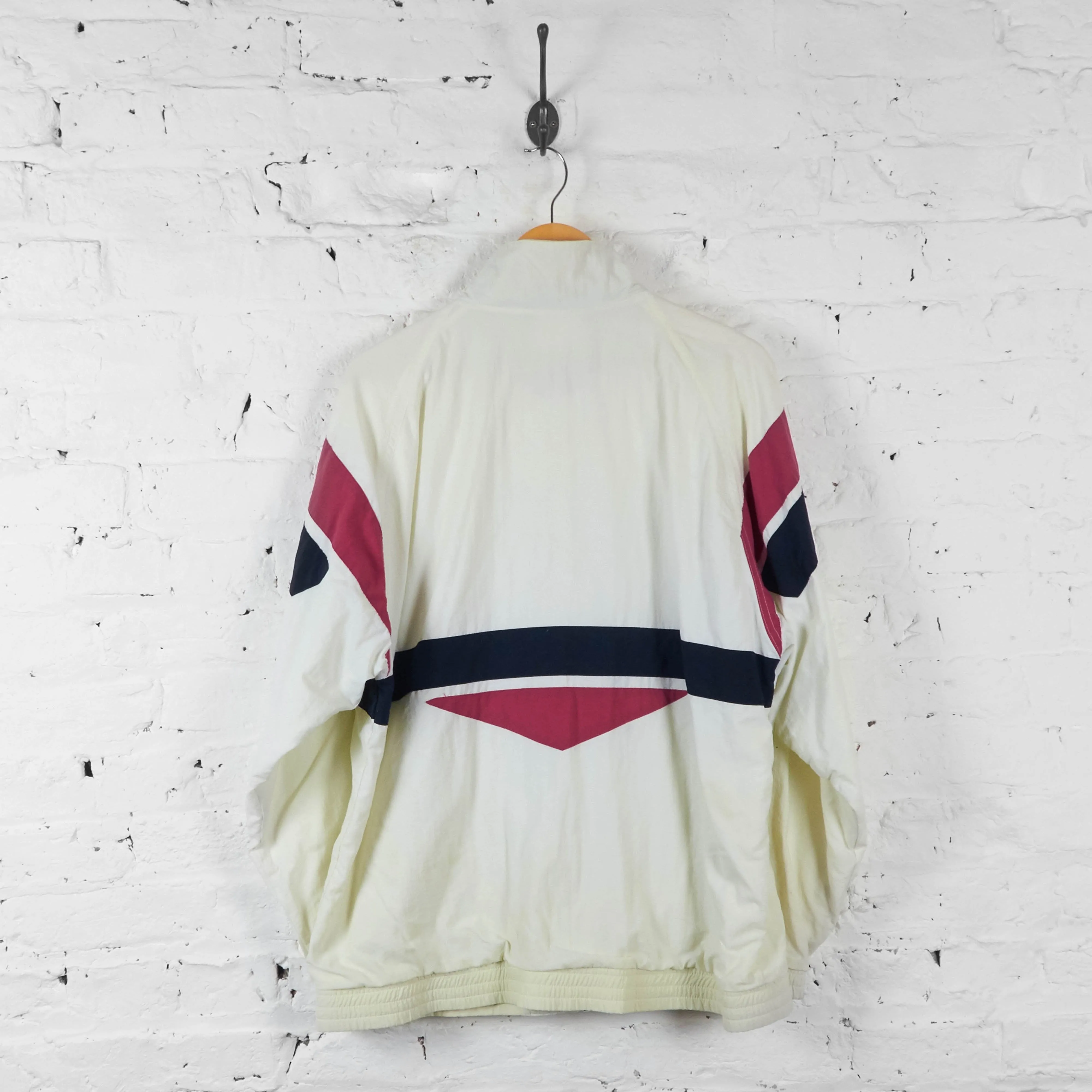 Vintage Adidas Tracksuit Top - White - L