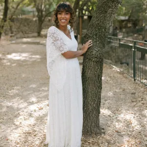 Vintage Bell Sleeve Wedding Dress #1516