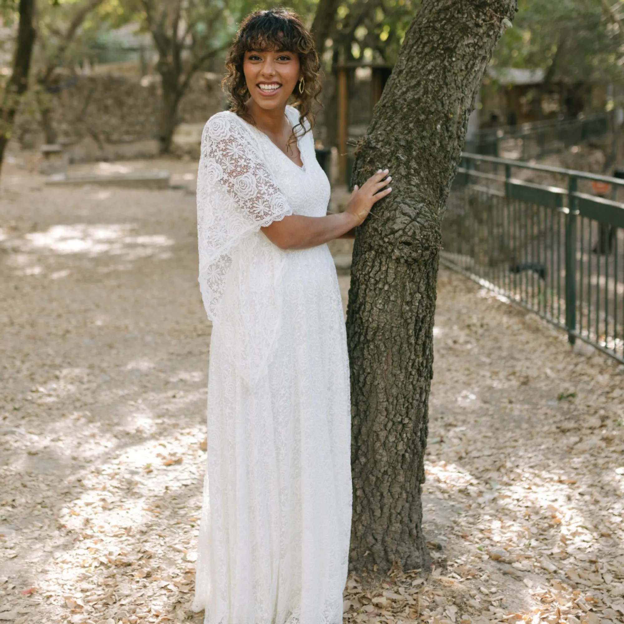 Vintage Bell Sleeve Wedding Dress #1516