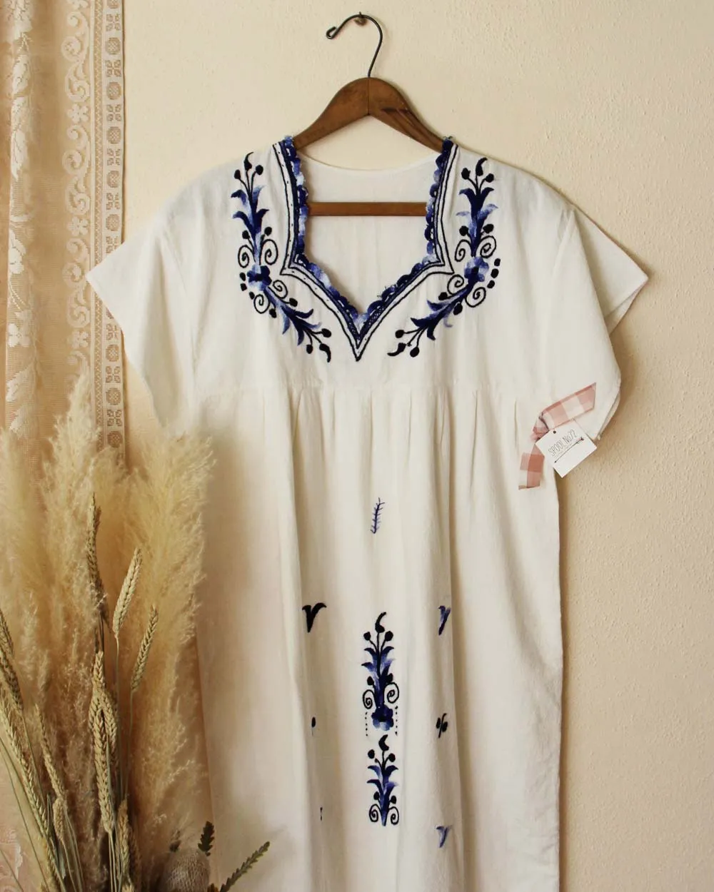 Vintage Cotton Embroidered French Dress