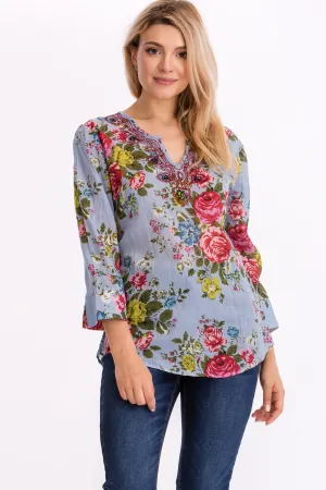 Vintage Floral Tunic with Embroidery