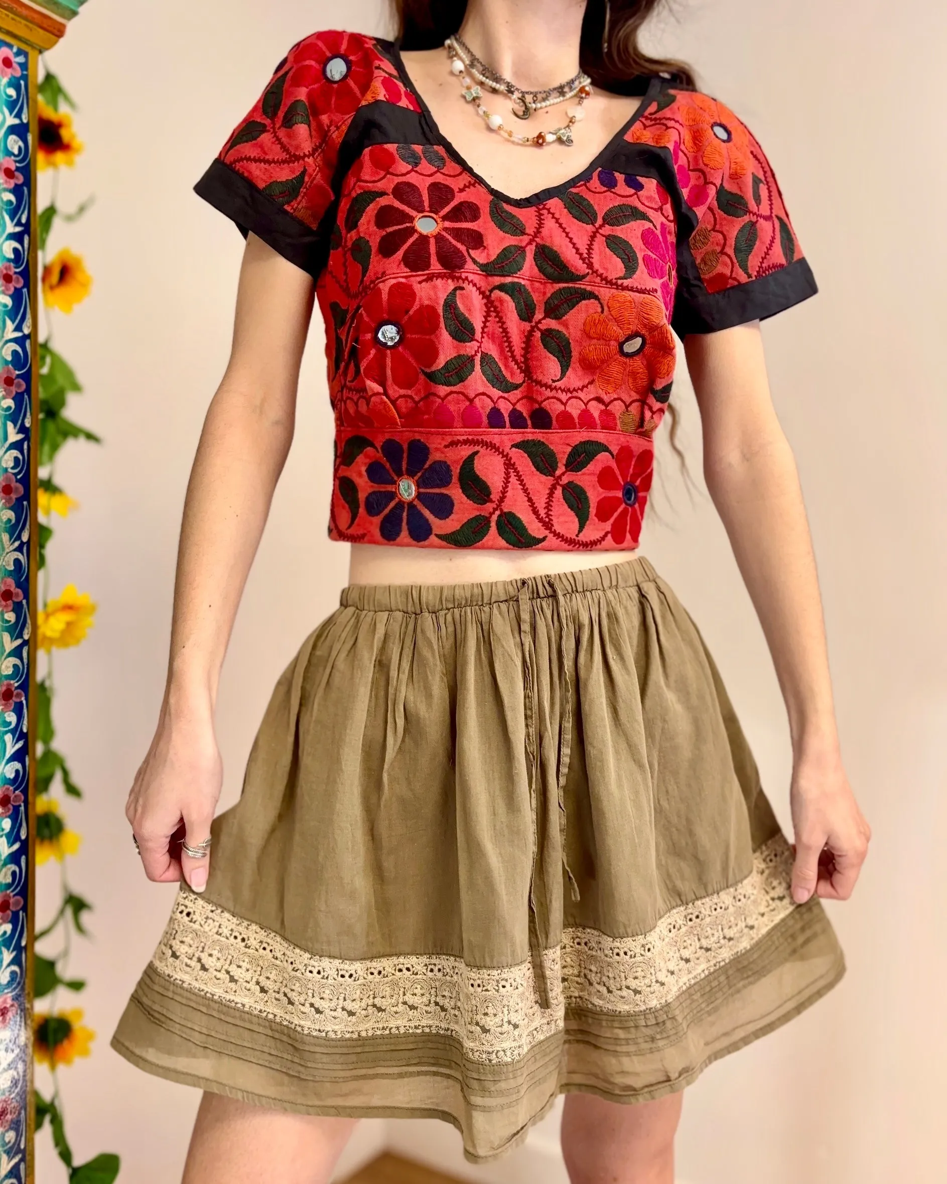 Vintage Indian Embroidered Top