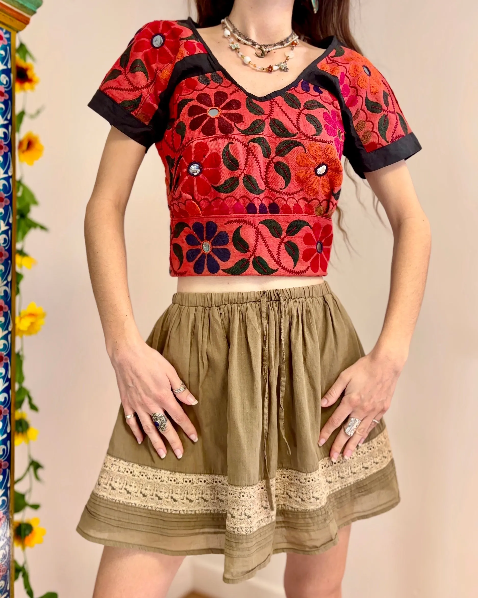 Vintage Indian Embroidered Top