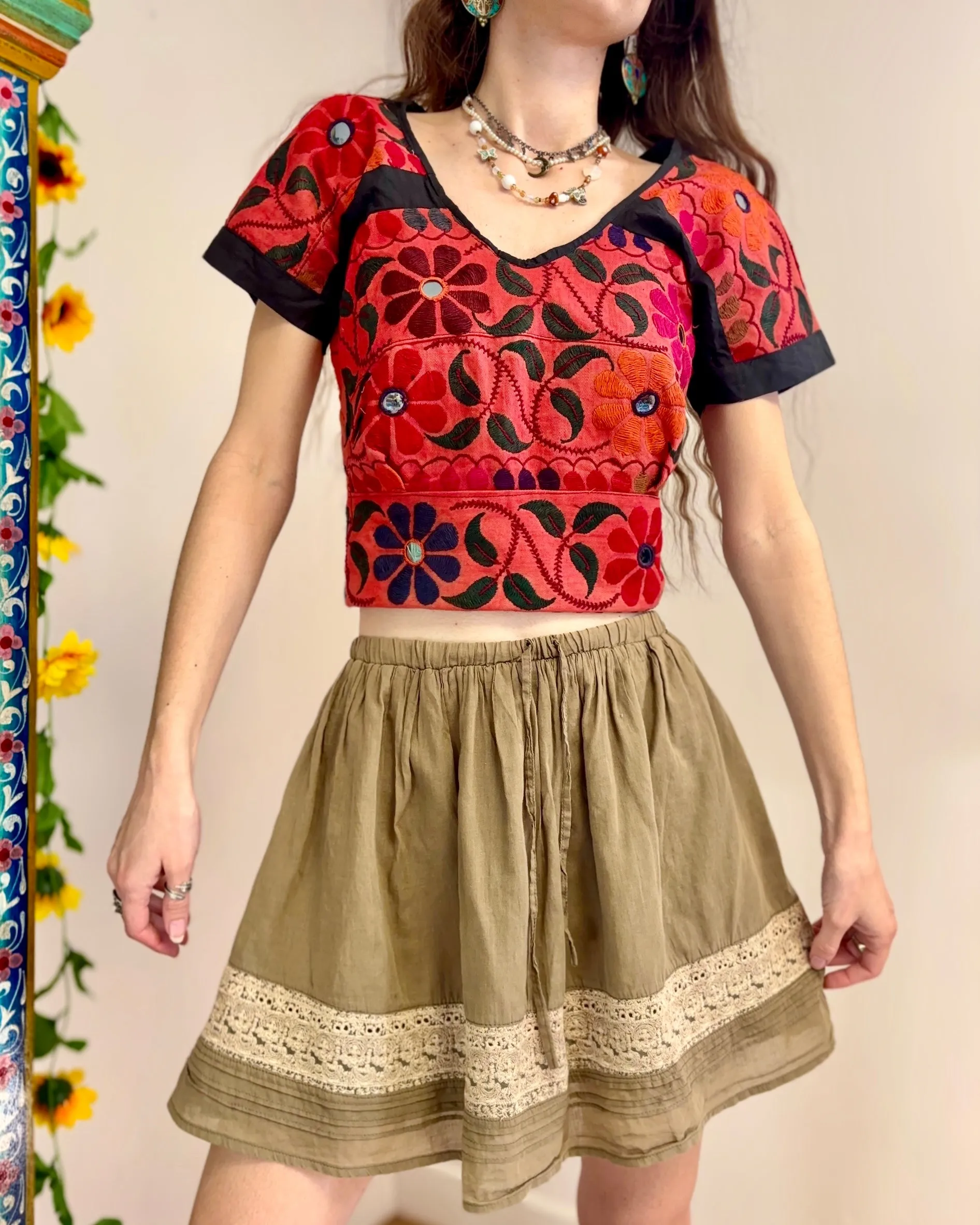 Vintage Indian Embroidered Top