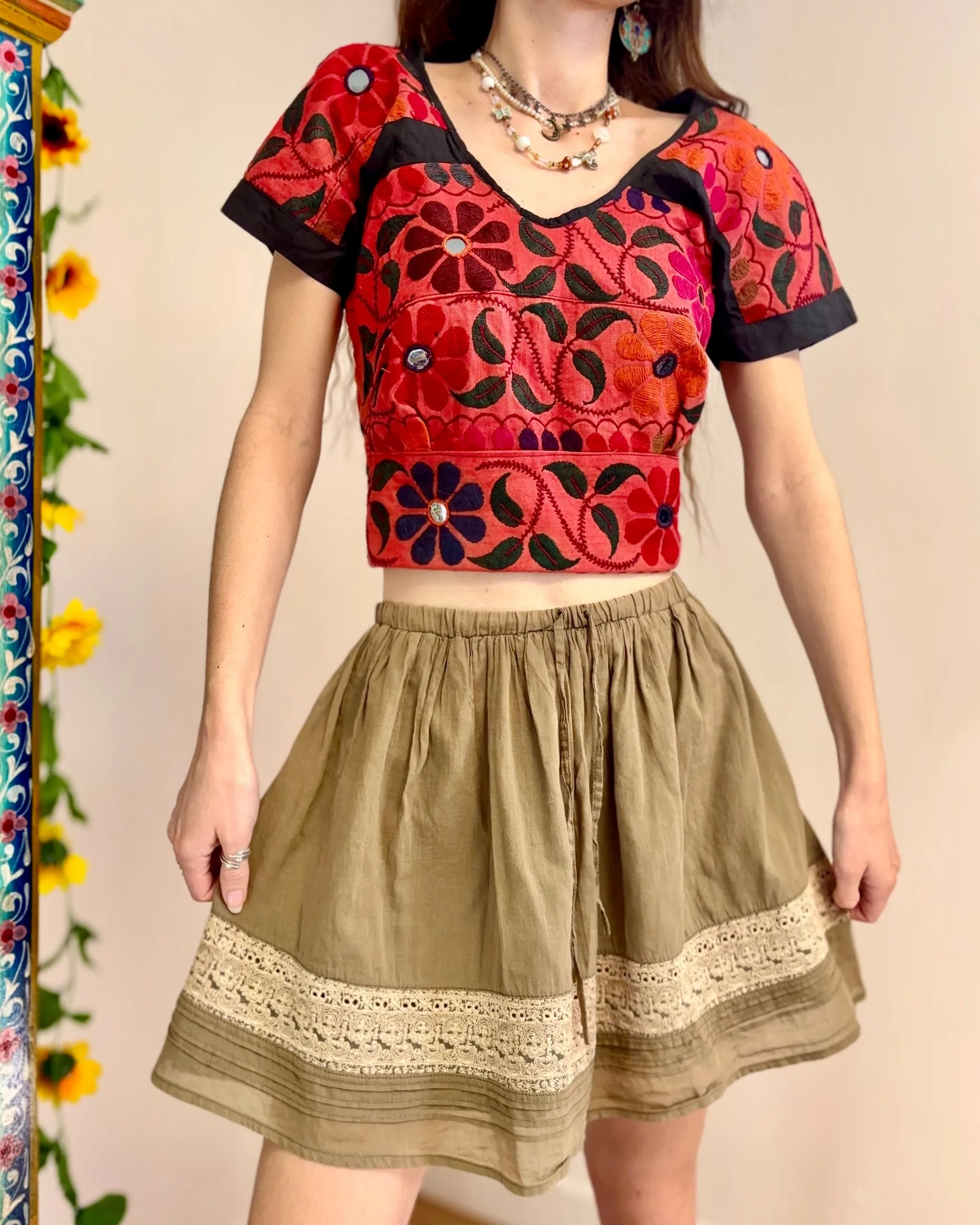 Vintage Indian Embroidered Top