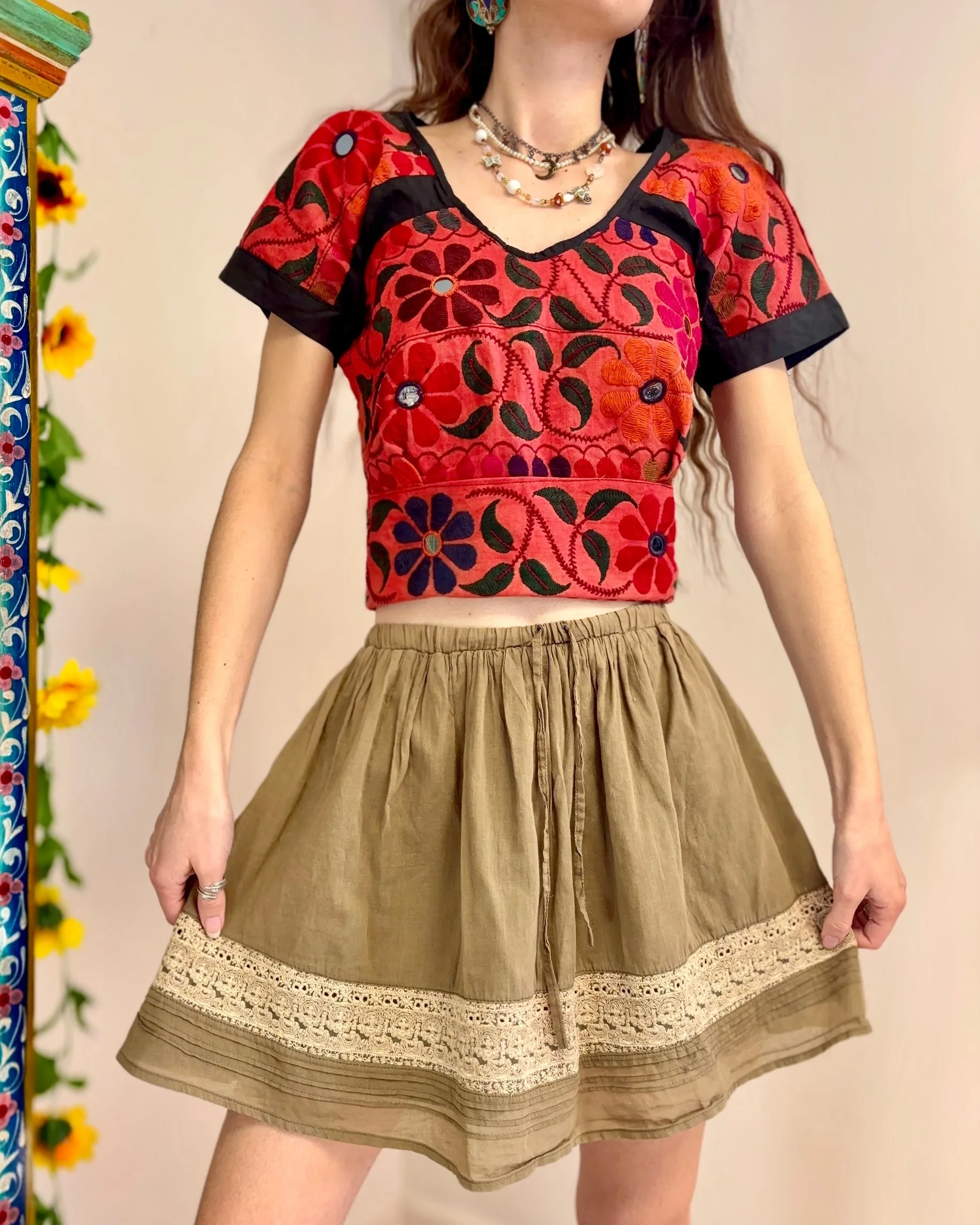 Vintage Indian Embroidered Top