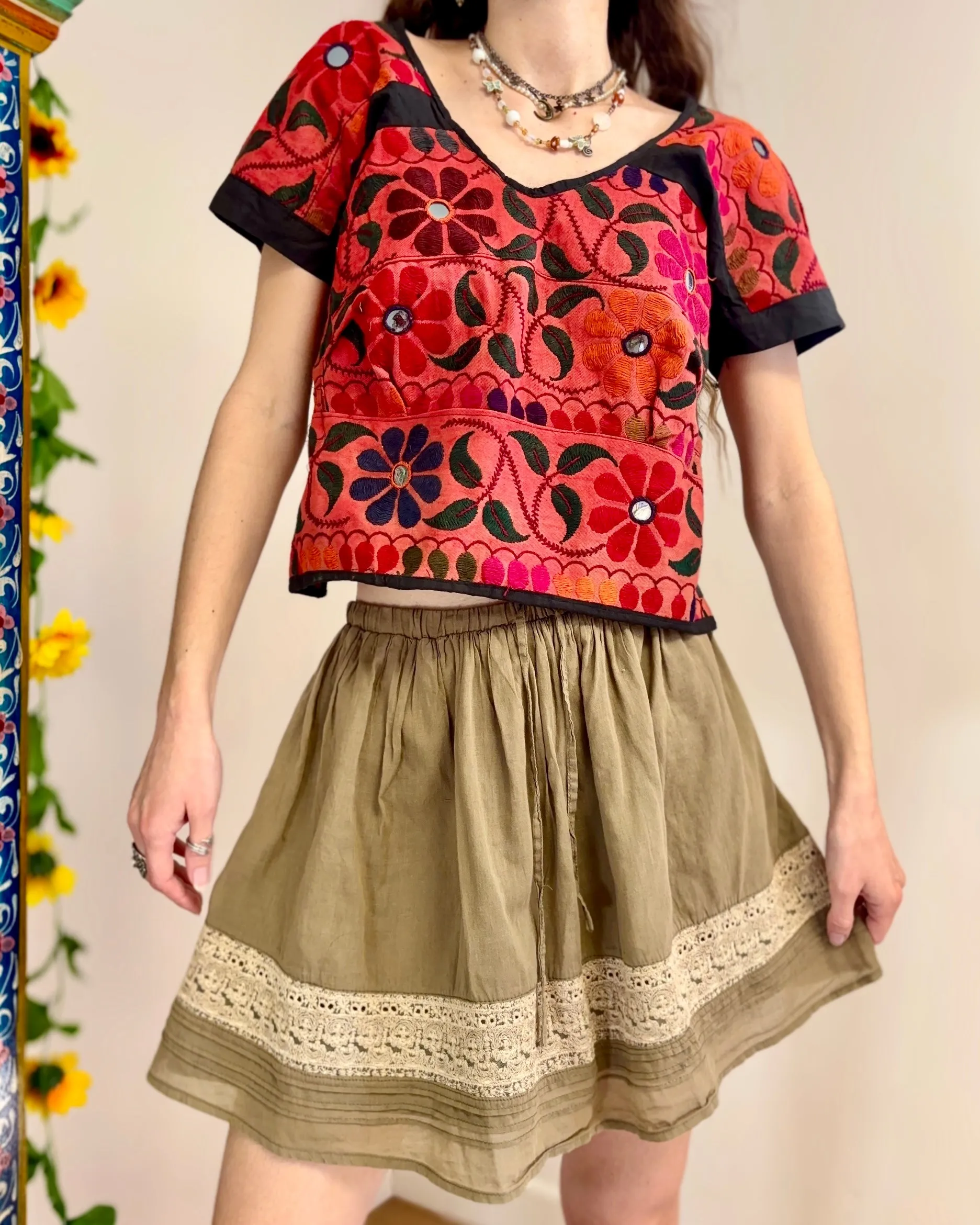 Vintage Indian Embroidered Top