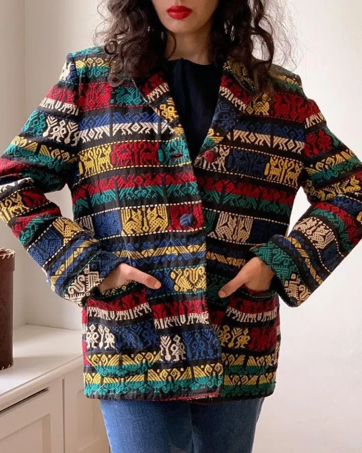 Vintage Jacquard Woven Blazer