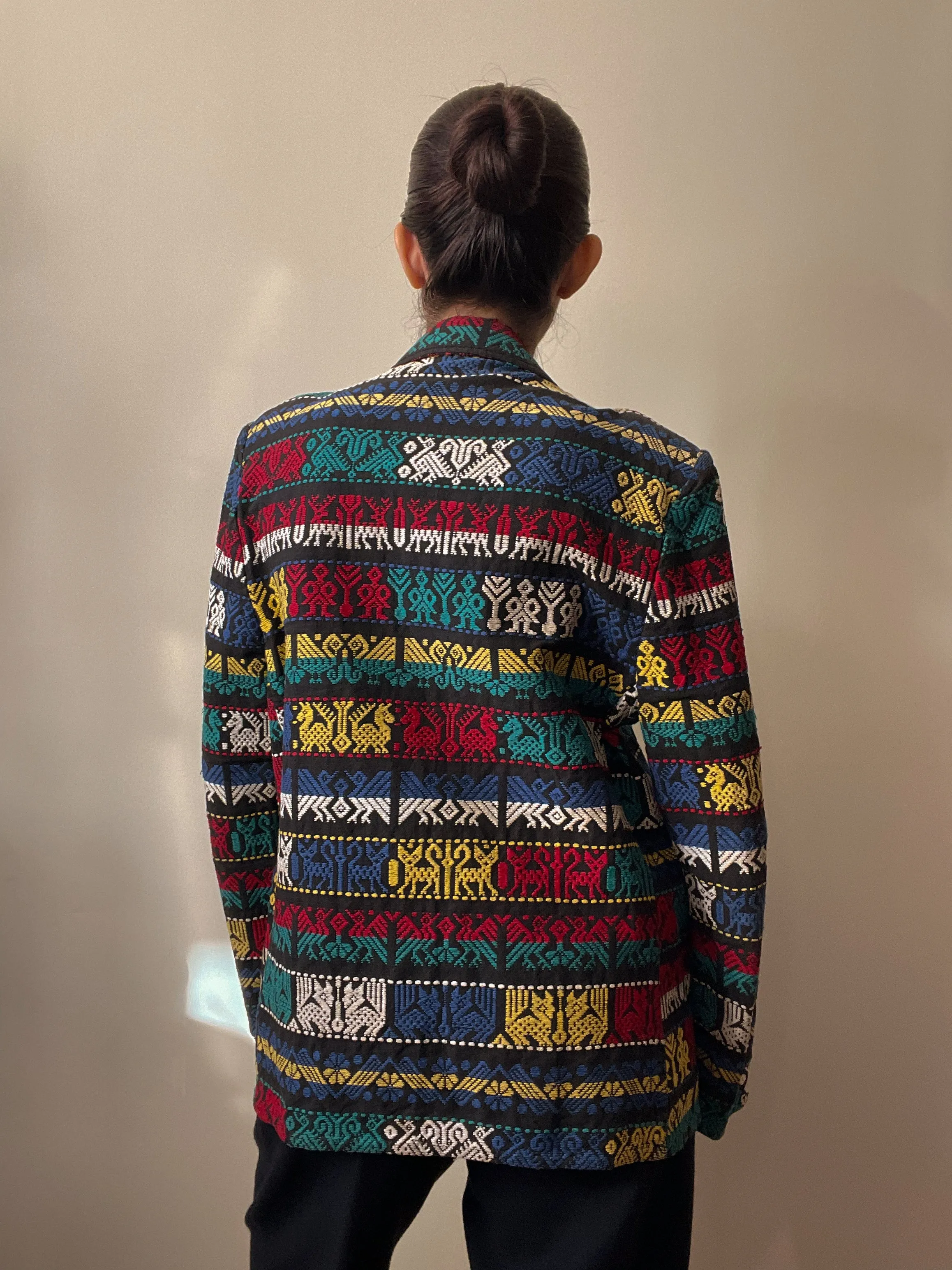 Vintage Jacquard Woven Blazer