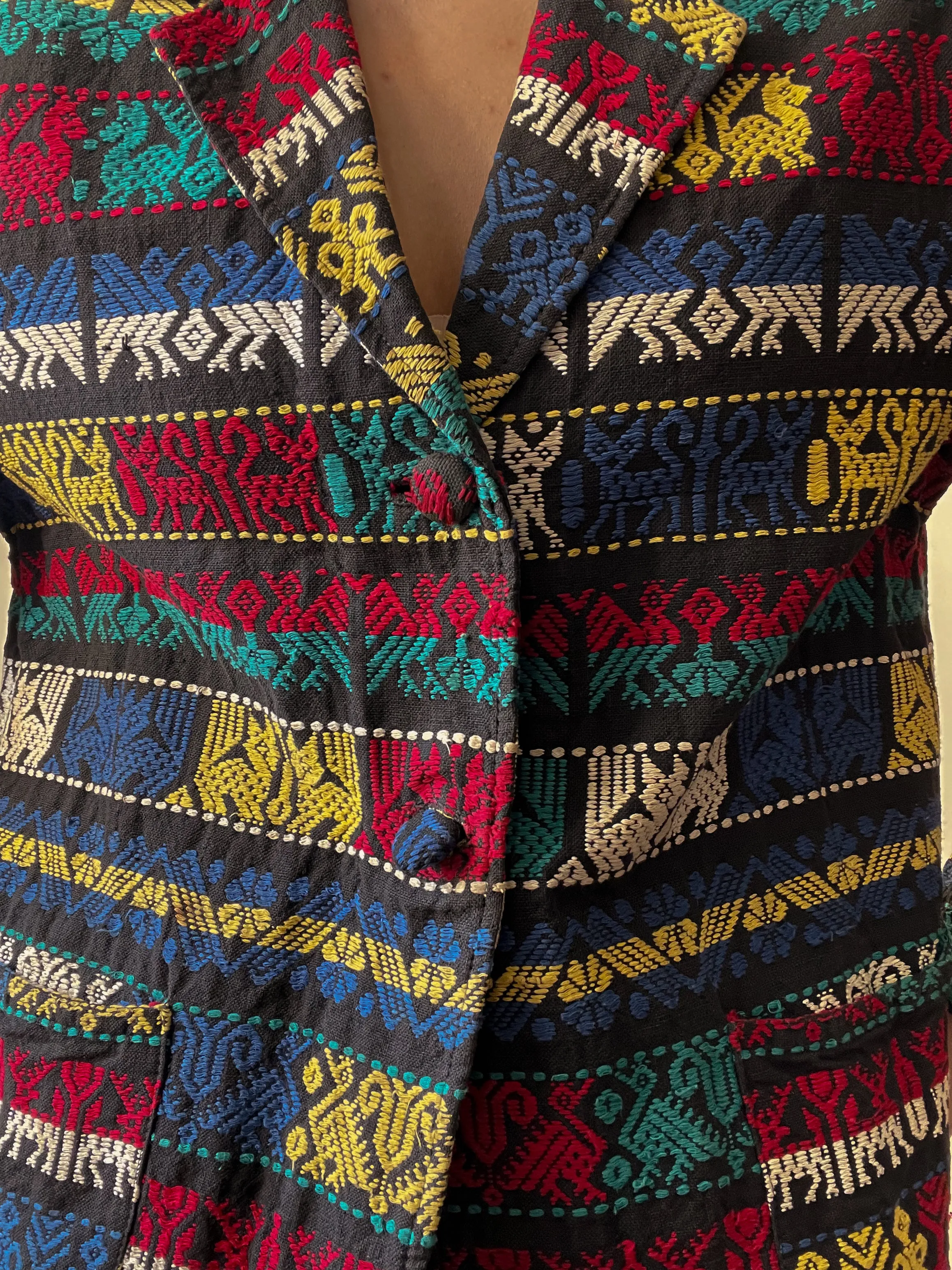 Vintage Jacquard Woven Blazer