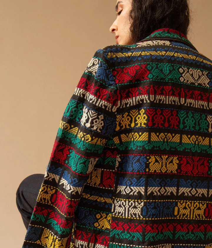Vintage Jacquard Woven Blazer