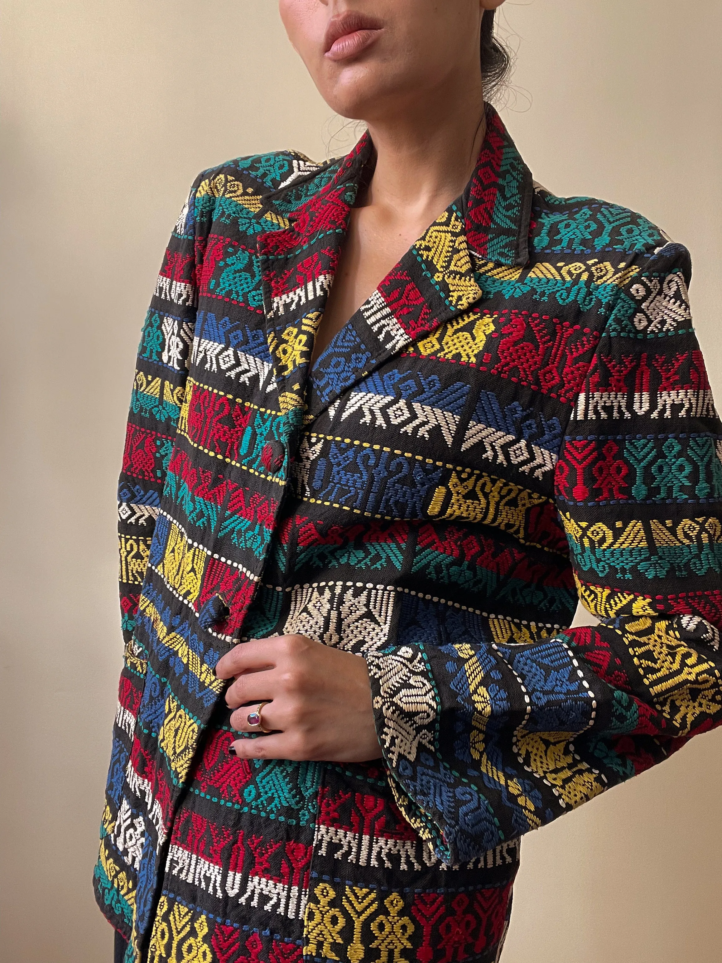 Vintage Jacquard Woven Blazer