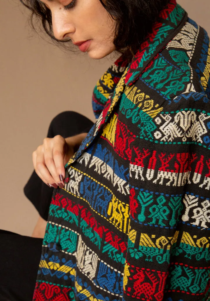 Vintage Jacquard Woven Blazer