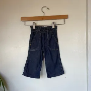 Vintage retro 1970s 80s Denim pants with contrast stitching // (HT2365)