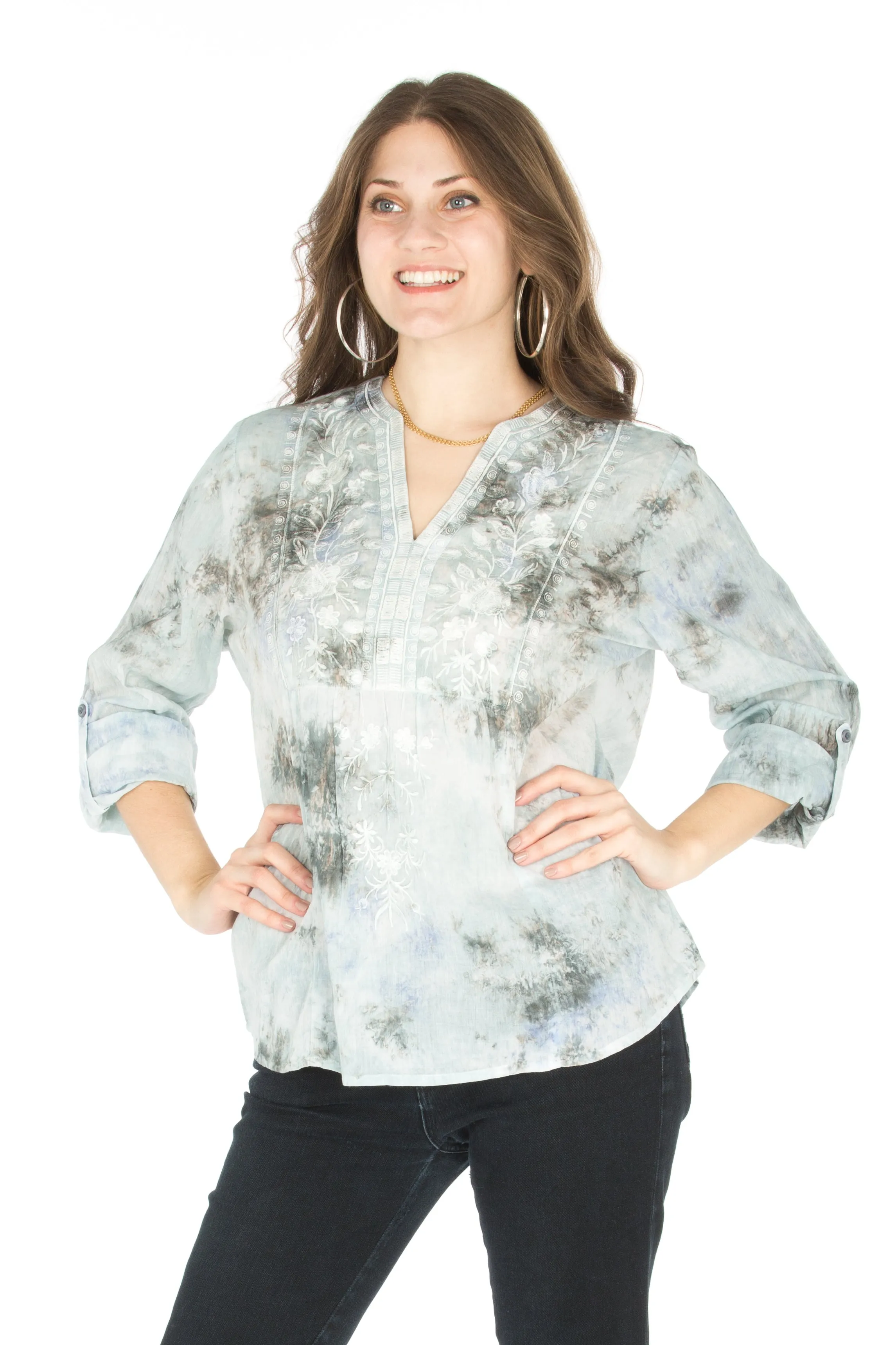 Vintage Tunic with Floral Embroidery