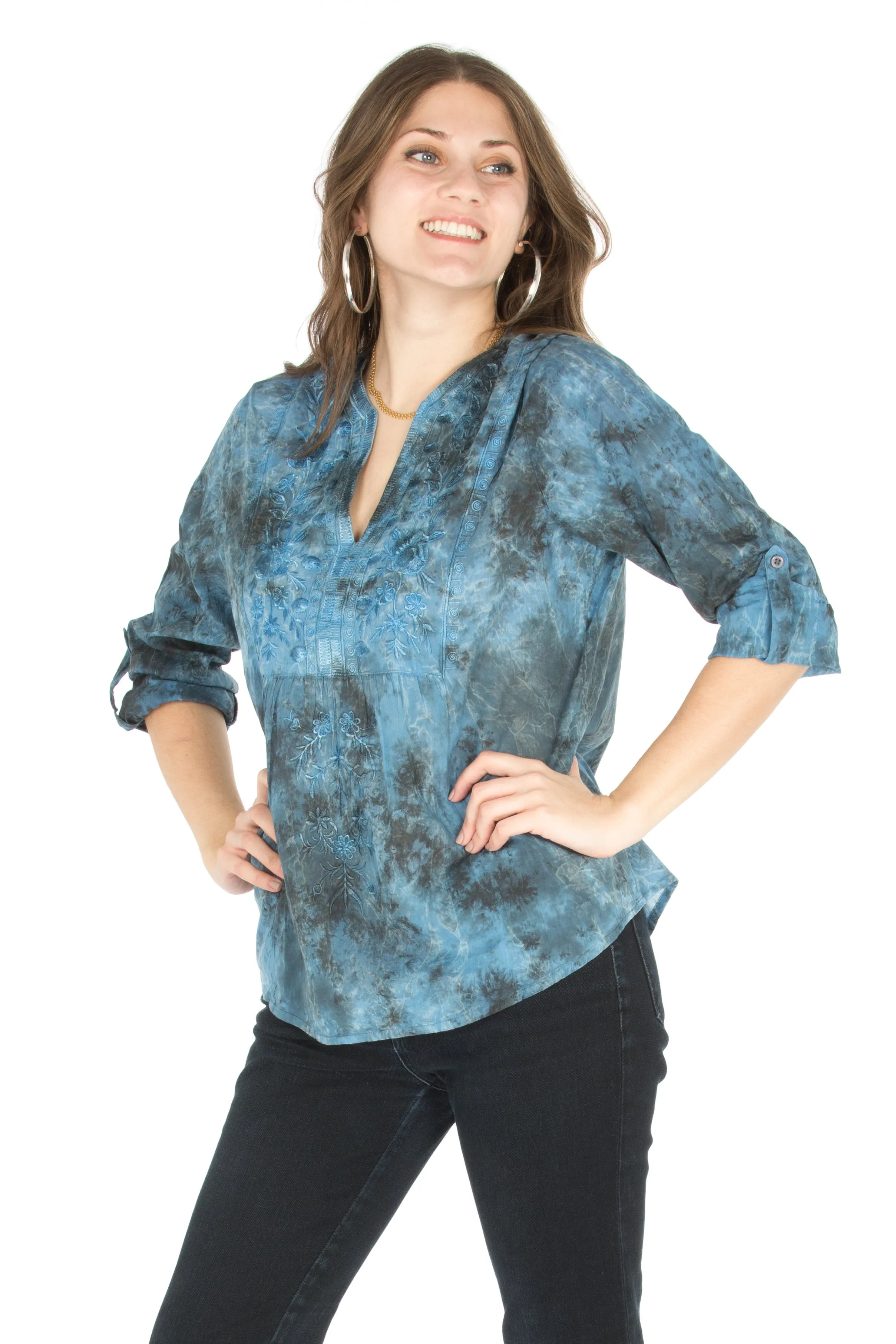 Vintage Tunic with Floral Embroidery