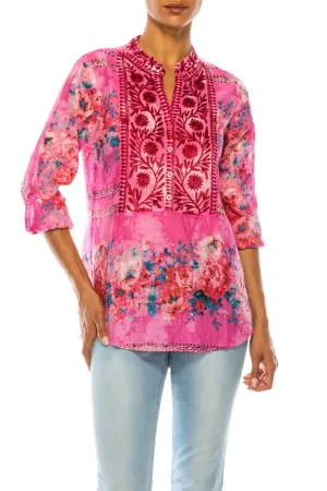 Vintage Tunic with Floral Embroidery