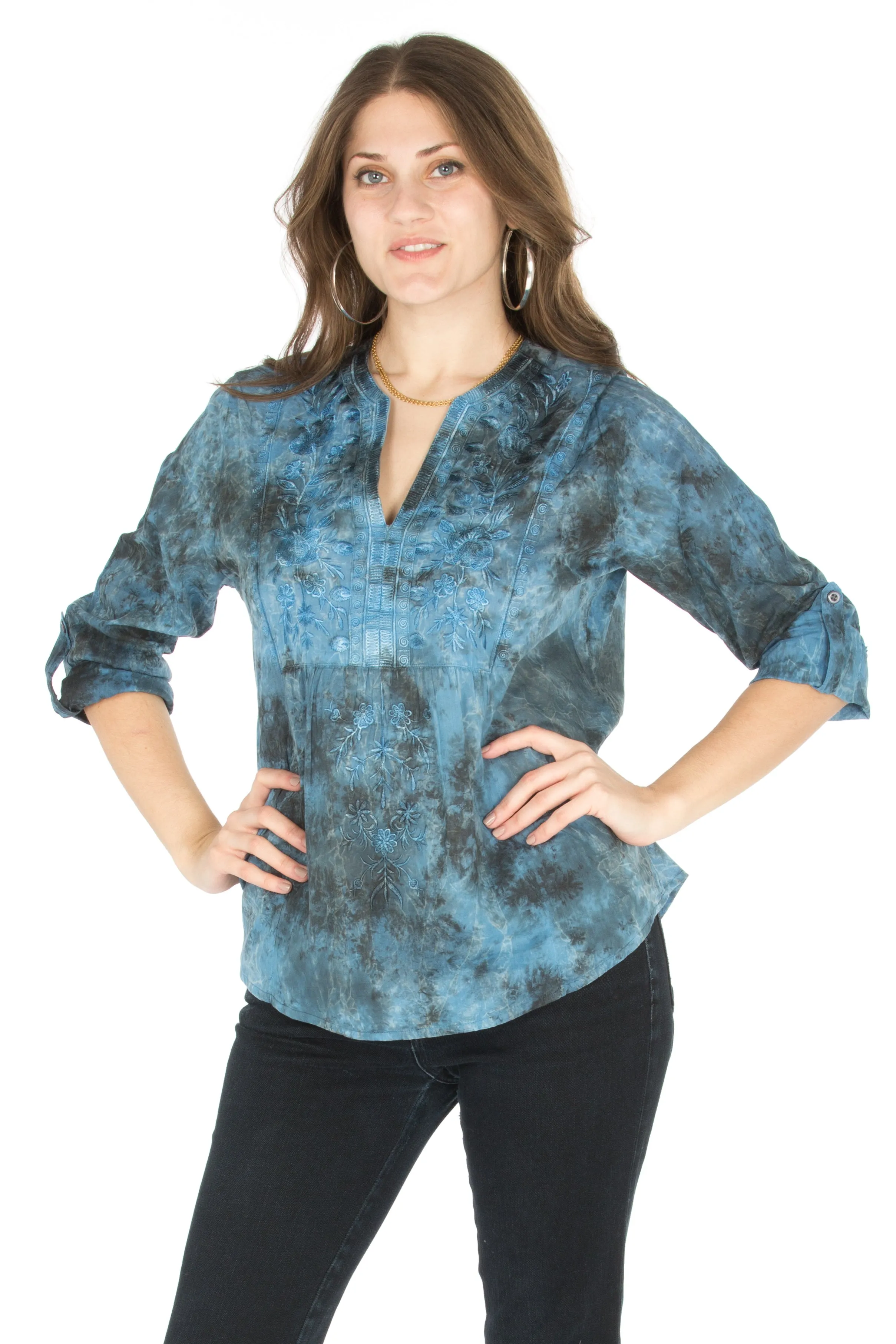 Vintage Tunic with Floral Embroidery