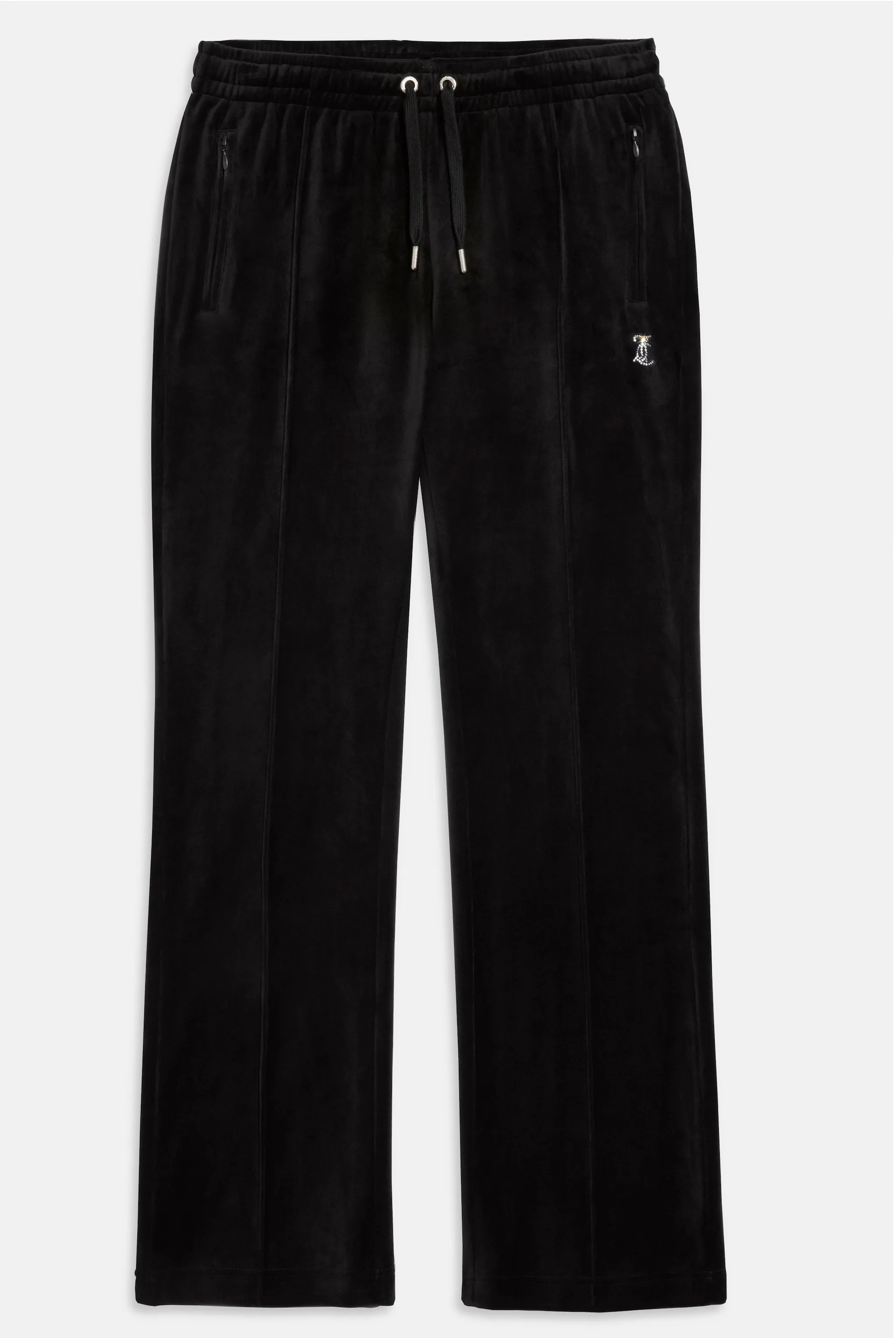 'VIRGO' BLACK VELOUR DIAMANTÉ TRACKSUIT BOTTOM