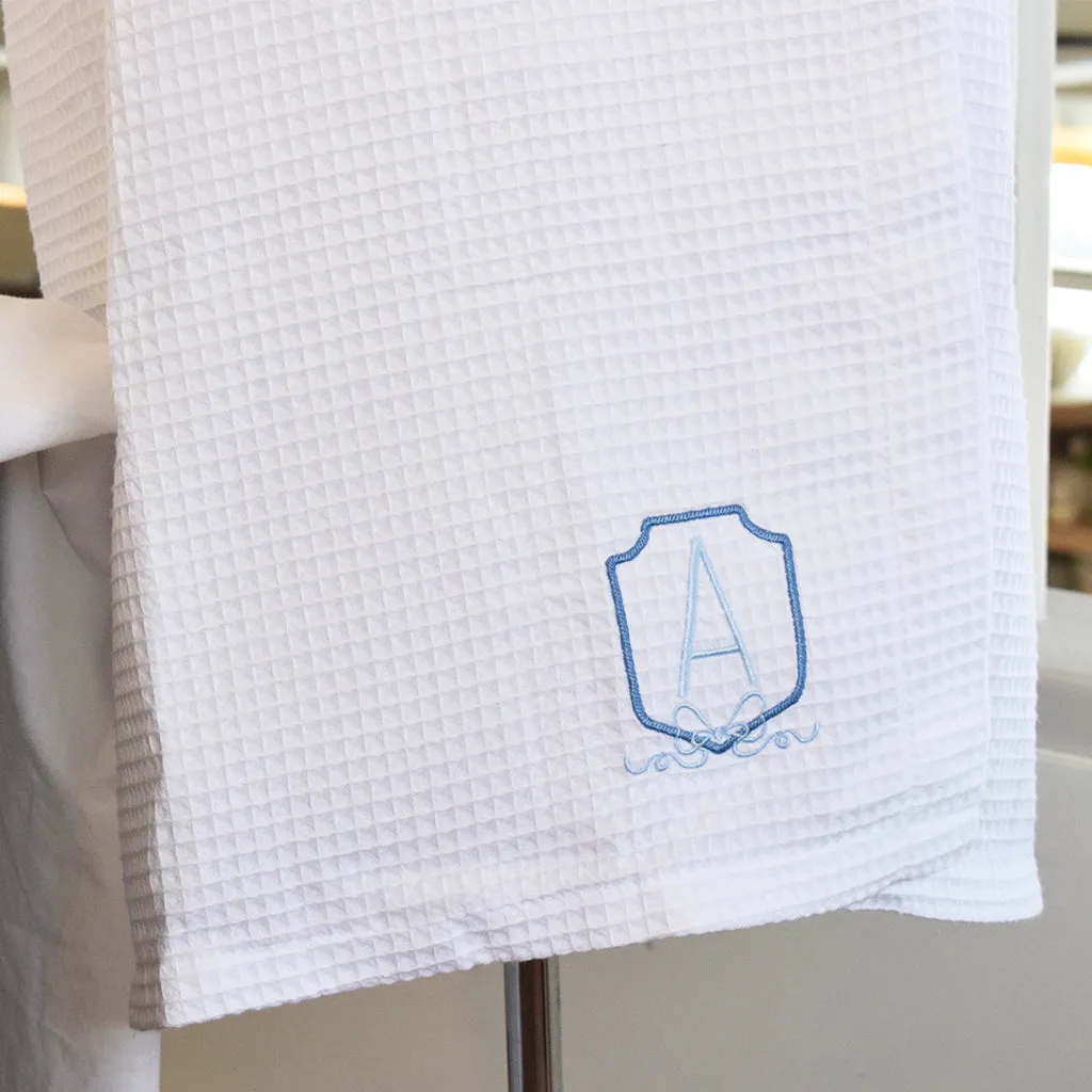 Waffle Weave Initial Towel Wrap