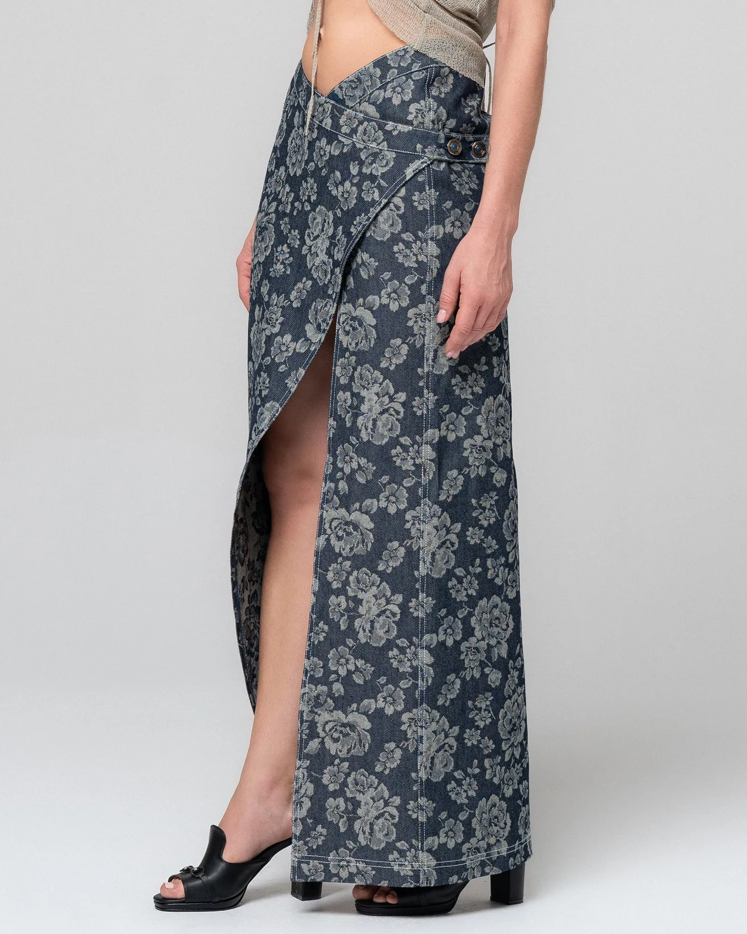 WAMA JACQUARD WRAP SKIRT
