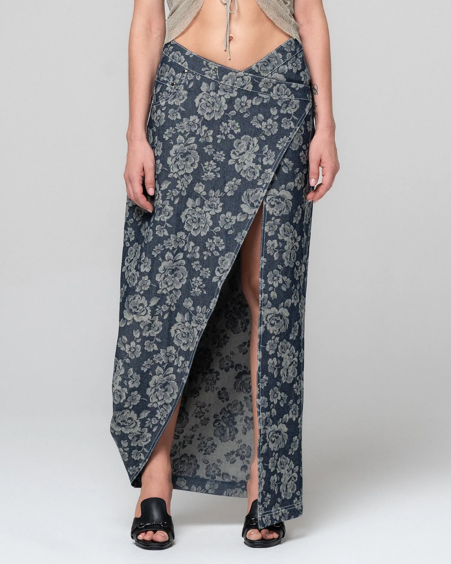 WAMA JACQUARD WRAP SKIRT