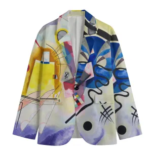 Wassily Kandinsky Yellow-Red-Blue Men's Cotton Blazer