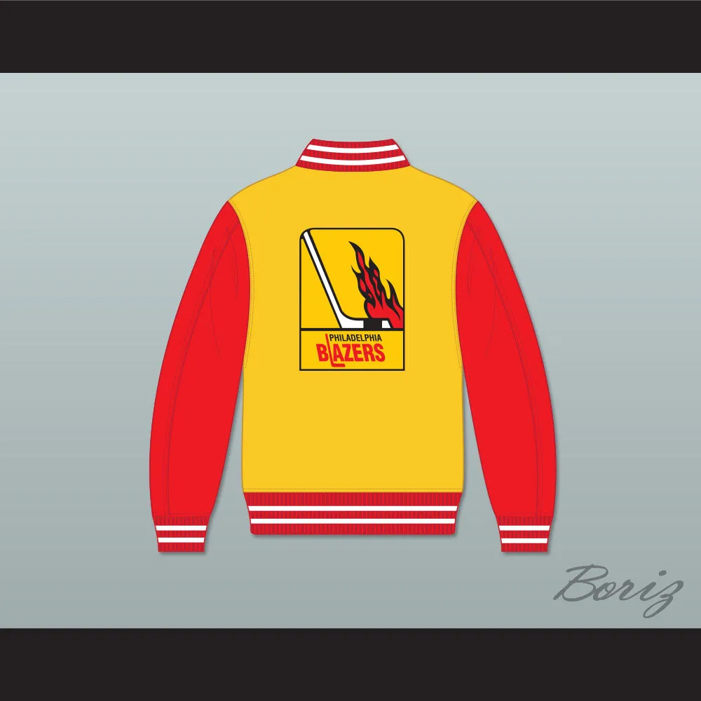 WHA Philadelphia Blazers Yellow and Red Varsity Letterman Jacket-Style Sweatshirt 1
