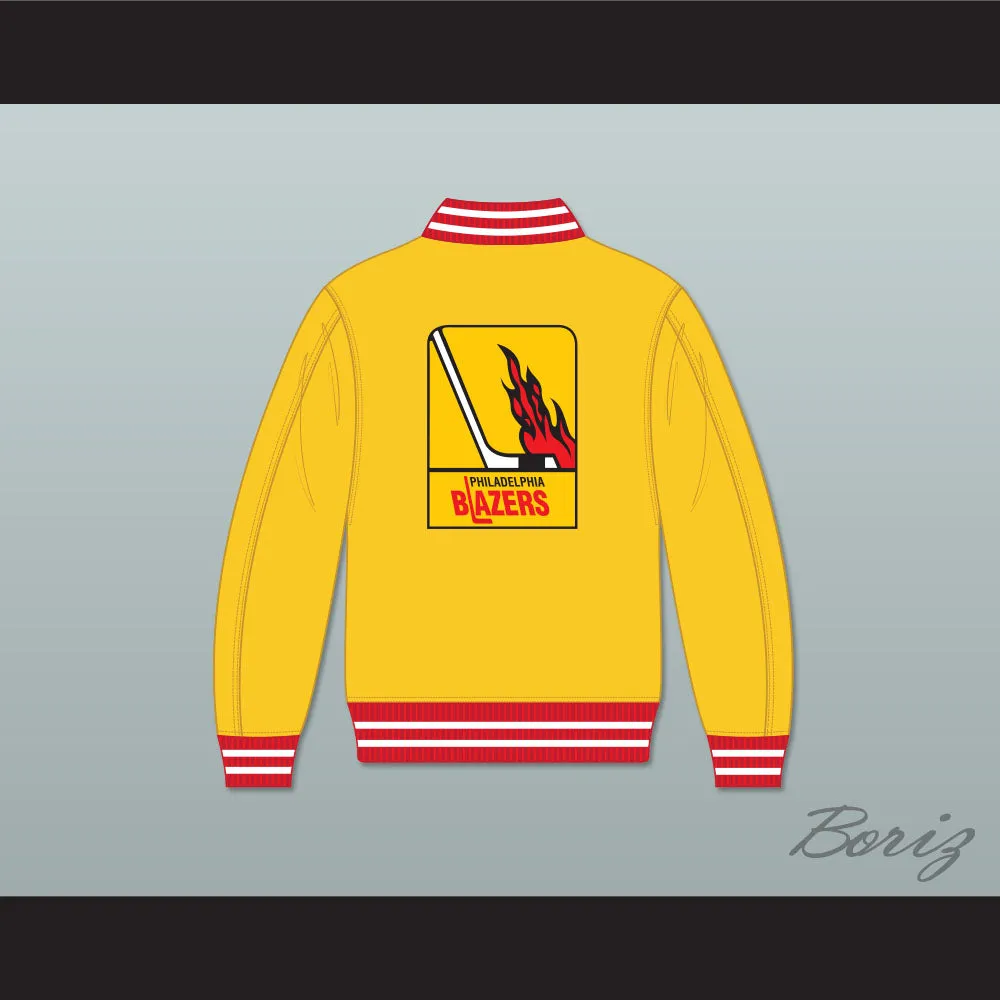 WHA Philadelphia Blazers Yellow Varsity Letterman Jacket-Style Sweatshirt 2