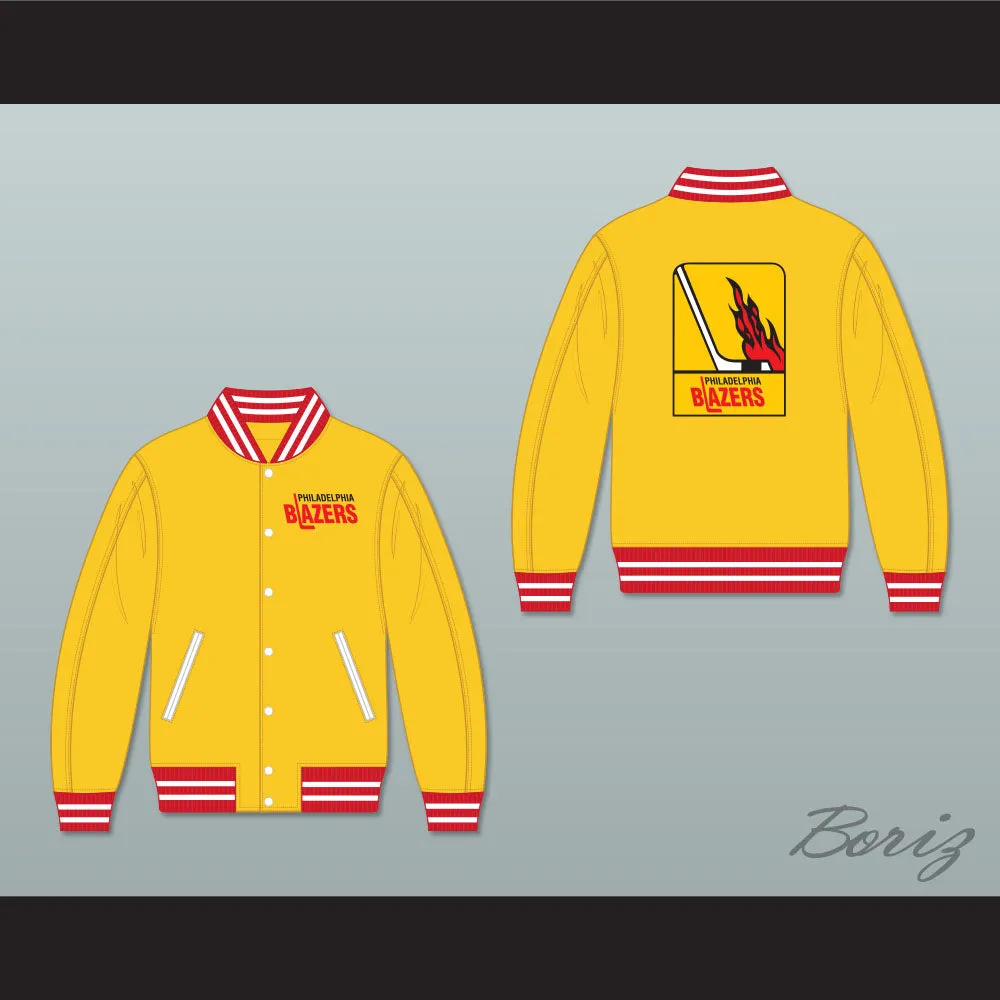 WHA Philadelphia Blazers Yellow Varsity Letterman Jacket-Style Sweatshirt 2