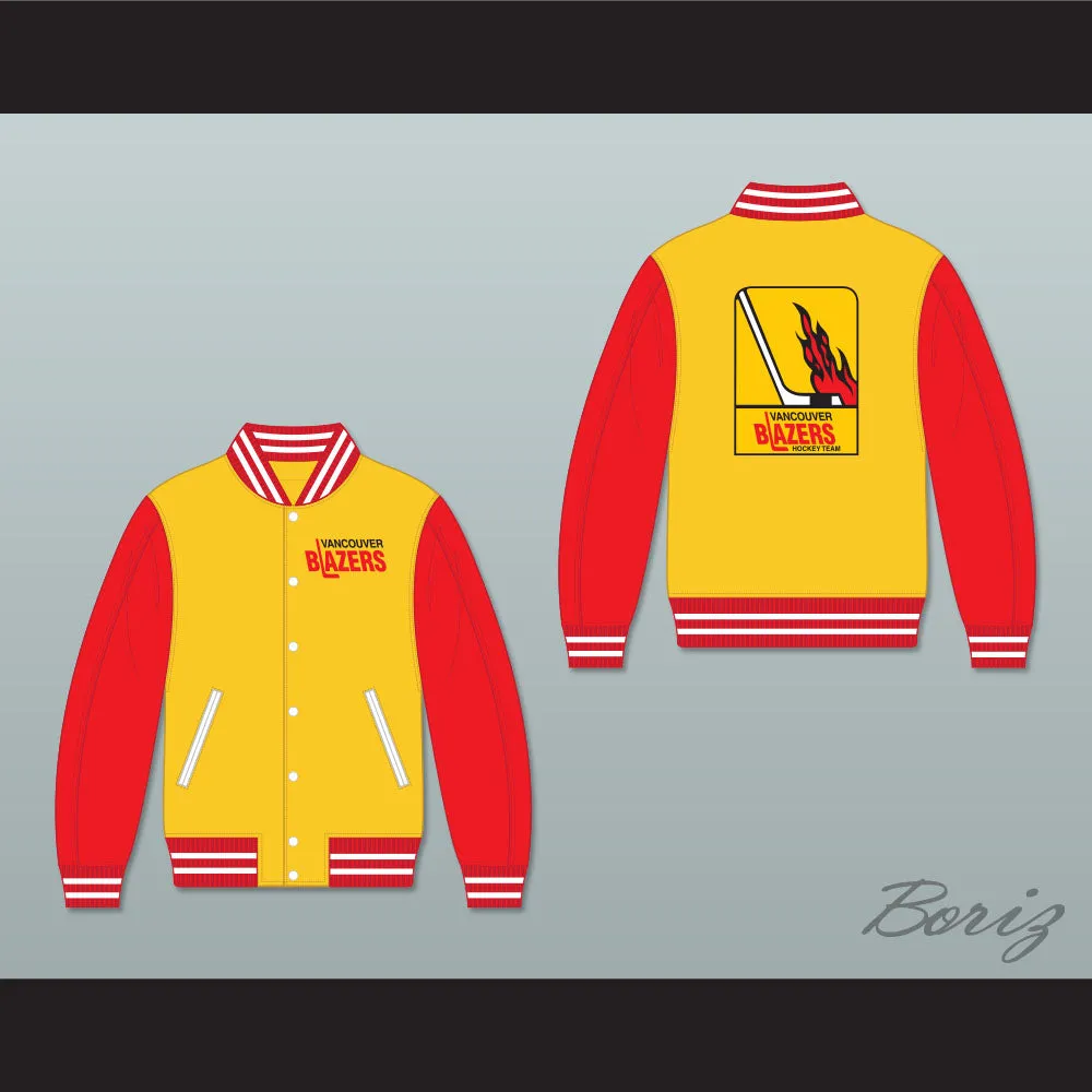 WHA Vancouver Blazers Yellow and Red Varsity Letterman Jacket-Style Sweatshirt 2