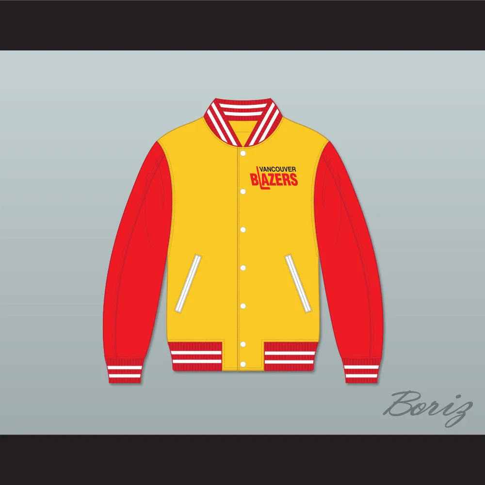 WHA Vancouver Blazers Yellow and Red Varsity Letterman Jacket-Style Sweatshirt 2