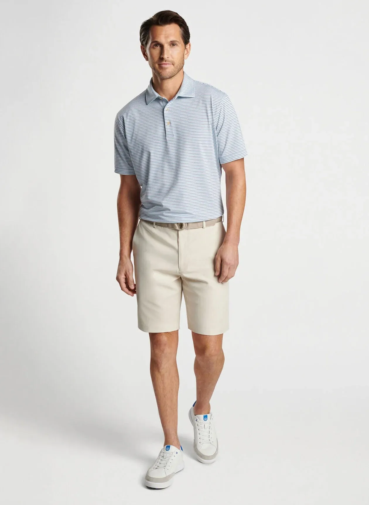 White/Cottage Blue Fairmont Performance Jersey Polo
