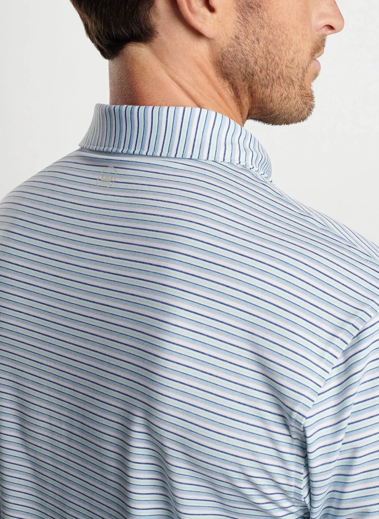 White/Cottage Blue Fairmont Performance Jersey Polo