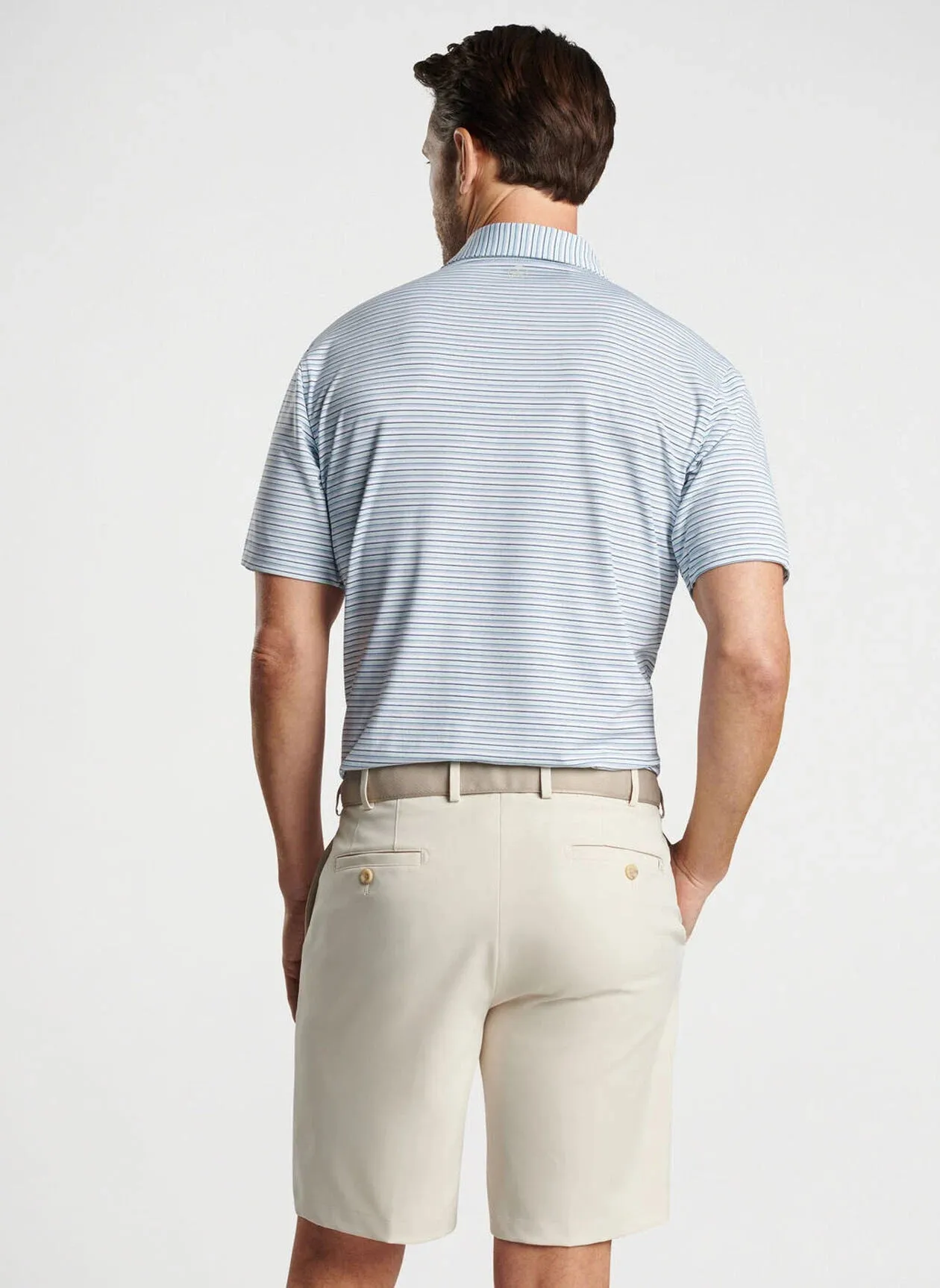 White/Cottage Blue Fairmont Performance Jersey Polo