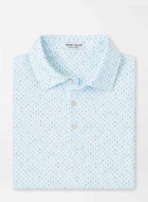 White/Cottage Blue Pina Skullada Performance Jersey Polo