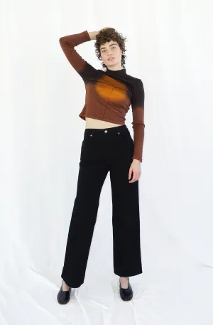 Wide Leg Jean in Almost Black