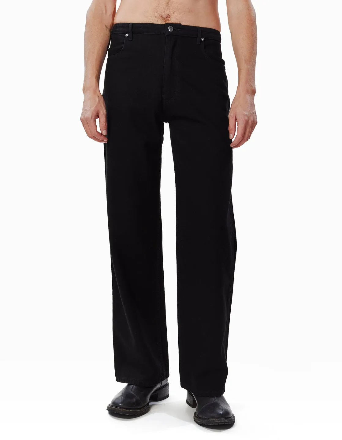 Wide Leg Jean in Almost Black