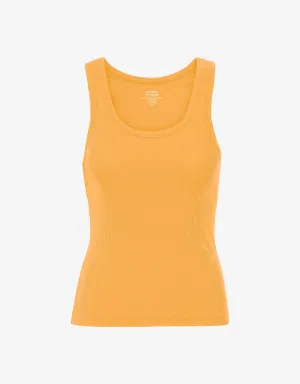 Women Organic Rib Tank Top - Sandstone Orange