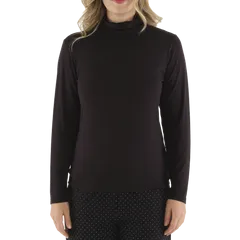 Women's Black & Grey Premium Bamboo Turtleneck Top
