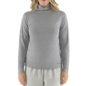 Women's Black & Grey Premium Bamboo Turtleneck Top