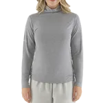 Women's Black & Grey Premium Bamboo Turtleneck Top