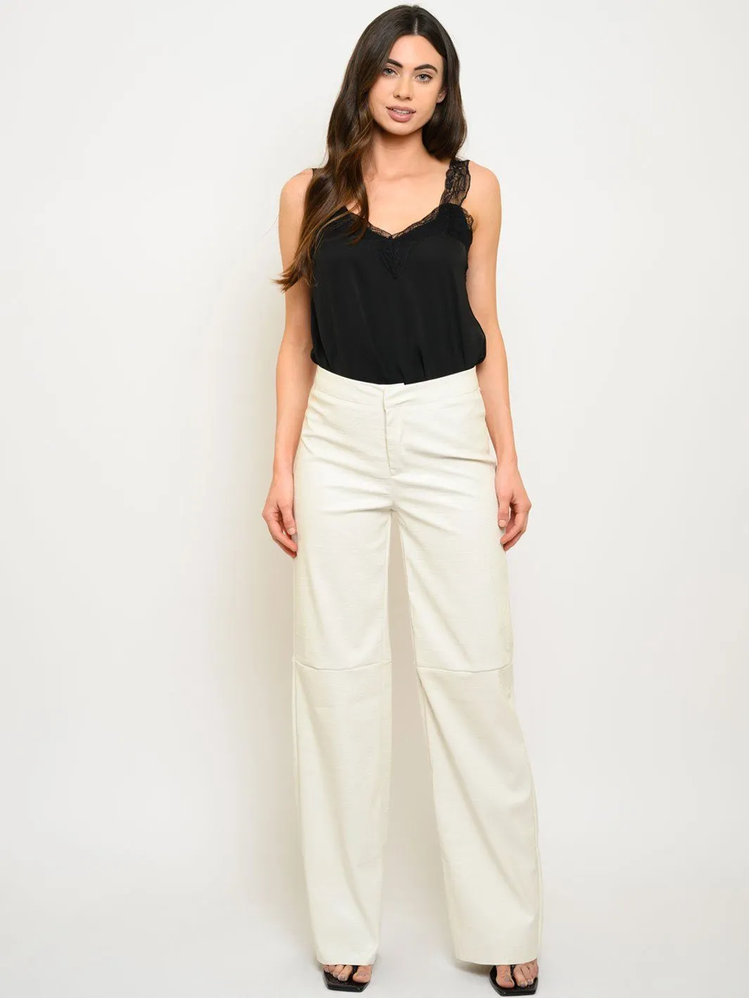 WOMEN'S CROCODILE TEXTURE PU PANTS