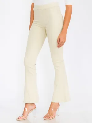 WOMEN'S ELASTIC WAIST BACK POCKETS BELL BOTTOM PANTS