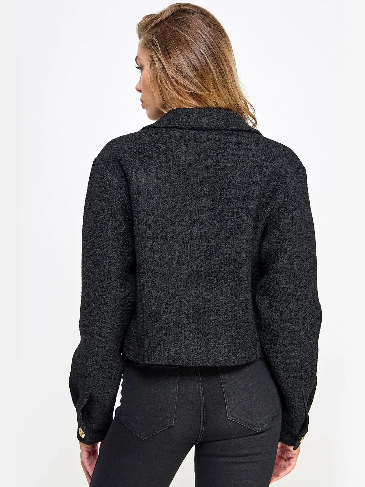 WOMEN'S LONG SLEEVE BUTTON CLOSURE POCKETS BLAZER