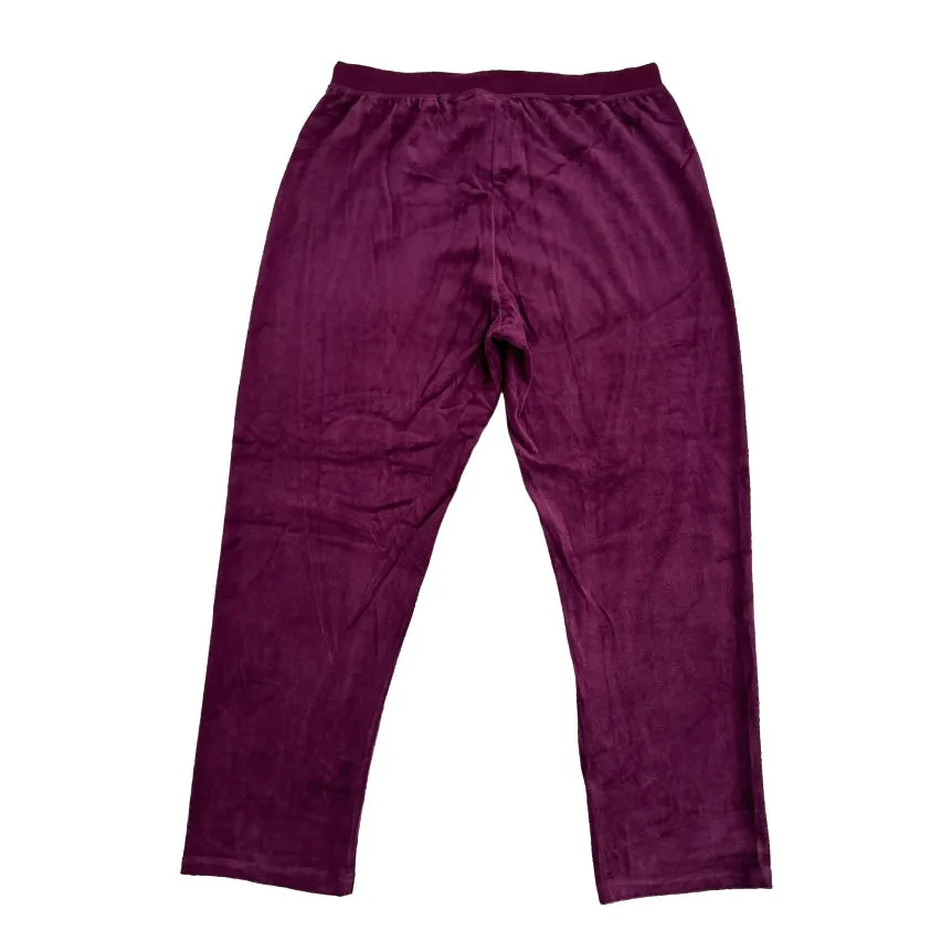 Women's Plus Size Drawstring Waist Straight Leg Velour Sweatpants