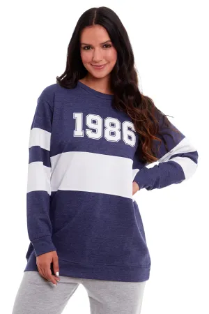 Womens Sweatshirt Oversized Long Sleeve Slouchy Loungewear Tunic Casual Jumper Pullover Tops