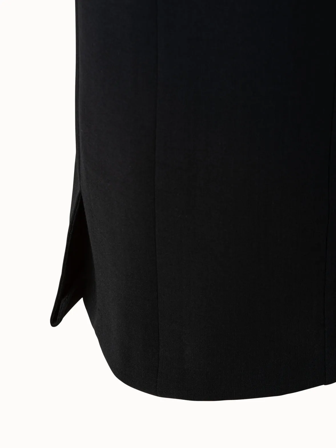 Wool Double-Face Pencil Skirt with Slits